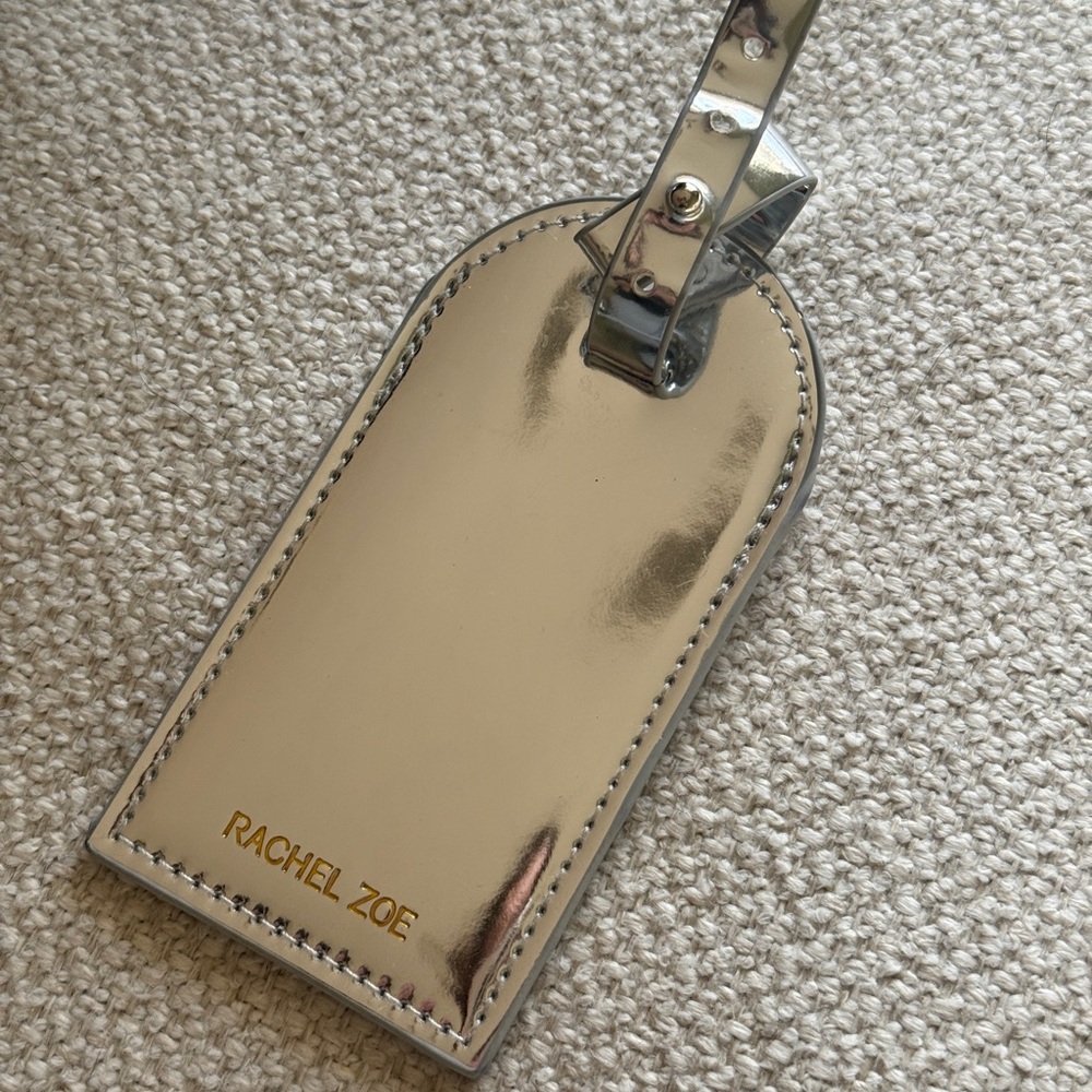 Rachel Zoe Silver Metallic Luggage Tag